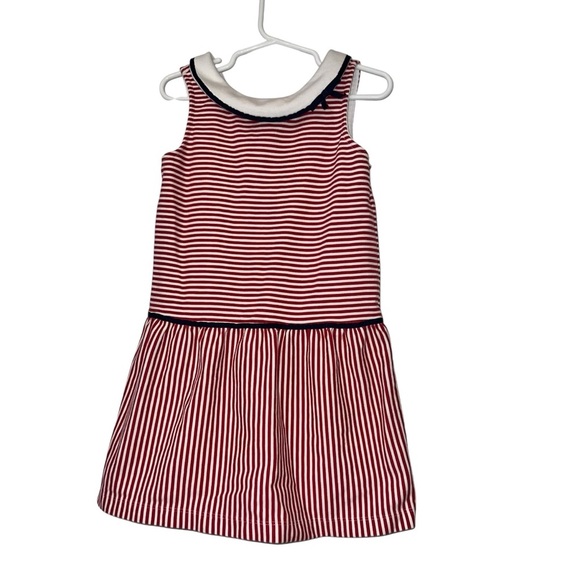 Janie and Jack Red and White Striped nautical Dress Sz 5 - Picture 1 of 3